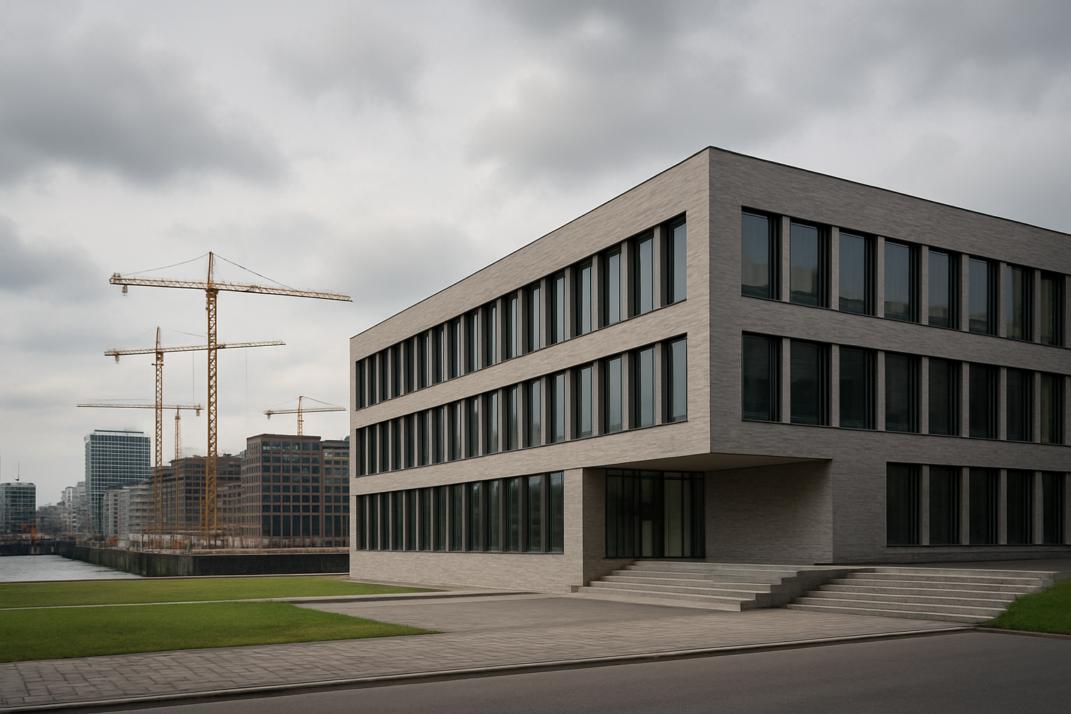 HafenCity Universität vor Hamburger Neubauten als Symbol für Sparpolitik gegen die eigene Zukunft