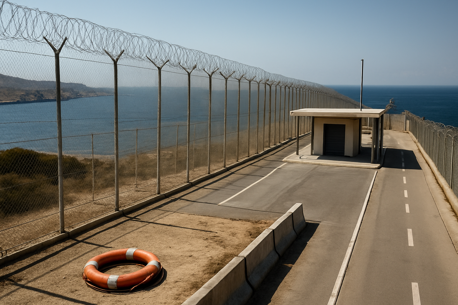 Leere Grenzanlage in Ceuta als Symbol für Europas mangelnde Solidarität mit Spanien